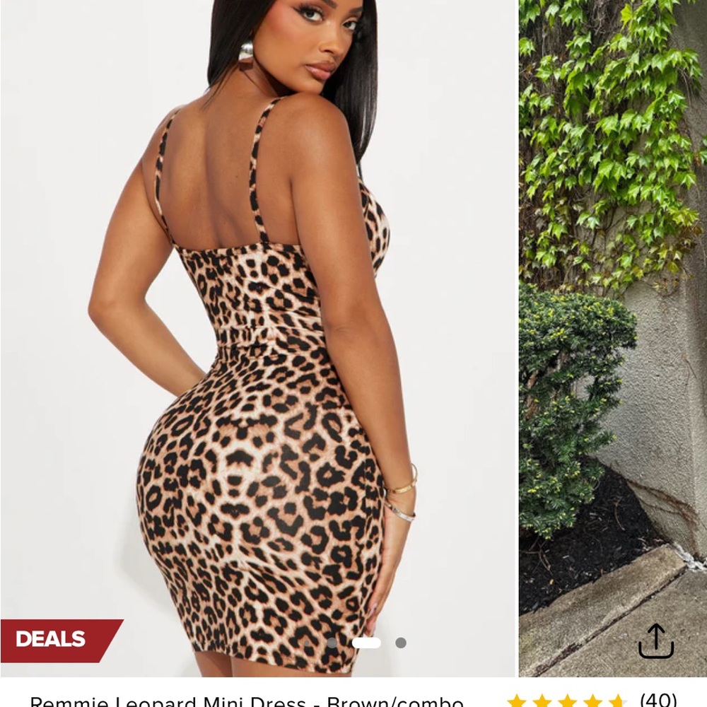 Fashion Nova Leopard Print Mini Dress - Tan and Black - Picture 3 of 4